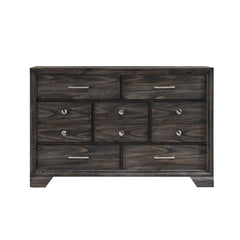 1pc Contemporary Dark Wood Grain Finish Metal Knobs Storage Drawers Dresser Wooden Gray