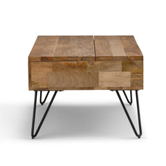 Nova 48 inch Wide Solid Mango Wood Lift Top Coffee Table in Natural