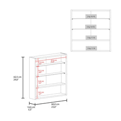Display Cabinet, One Open Shelf, Three Interior Shelves, Black