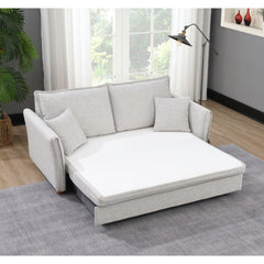 Polyxena Gray Chenille Sleeper Sectional Sofa w/ Storage & 2 Toss Pillows