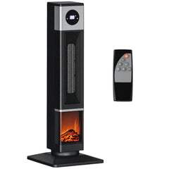 31" Freestanding Electric Heater with Oscillation, Remote Control & 12H Timer for Indoors, 1400W, Black