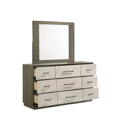 Perseus Modern Style Mirror Made with Wood in Beige & Brown