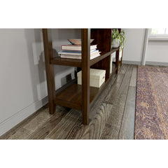 Wood Low Bookshelf with 2 Shelves; Walnut, 1PC