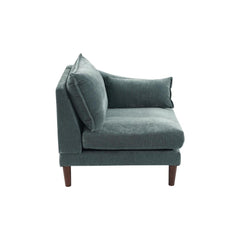 Gorgeous Mineral Color LAF / RAF One Arm Chair Morgan Fabric 1pc Chair Pillow Soft Cushion Wood Legs Living Room Furniture