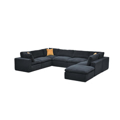 Coffee Bean Like Upholstery Full Compressed Modular Sectional with Toss Pillows