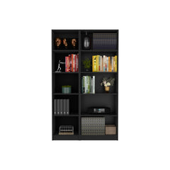Pinnacle 2 Piece Home Bookcase set, 42" Wide with 10 Shelves, Living Room Set Black