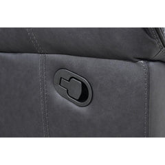 Transitional Style Glider Recliner Contrast Welt Black Finish Faux Leather Material Primary Living Room