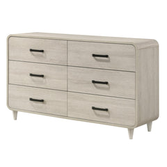 1pc Contemporary White Finish Ample Drawer Space Six Drawers Dresser Storage Wooden Furniture Antique White Color