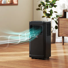 8,000 BTU Portable Air Conditioner Fan w/ Remote for Rooms Up to 344 Sq. Ft., Evaporative Cooler AC Unit Black
