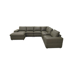 Large Arm Leather Match Upholstery Modular Sectional