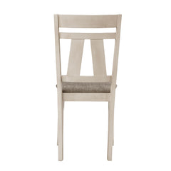 Cottage Style Dining Side Chair 2pc Set Upholstered Seat Chalk Gray Dining Room Wooden Furniture Transitional Design