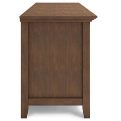 Atlas 72 inch Wide Solid Wood TV Stand in Rustic Natural Aged Brown For TVs up to 80 inches