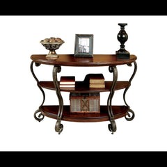 Traditional Style Brown Cherry 1pc Sofa Table Open Bottom Shelf Ornate Design Living Room Furniture