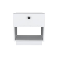 Venus 1 Drawer Nightstand , End Table, Side Table Open Lower Shelf -White
