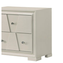 Oasis Trapezoid Front Panels Nightstand English Dovetail Drawers Round Knobs Central Metal Glide White Finish Bedroom Furniture
