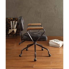 Hades Vintage Black Top Grain Leather Office Chair