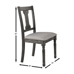 Rustic Gray Finish Wooden Side Chairs Set of 2pc Upholstered Seat Dining Room Furniture