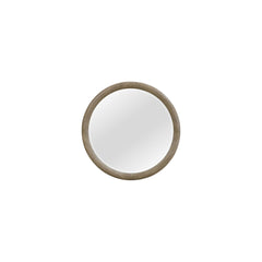 English Knotty Oak Inspired Round Mirror