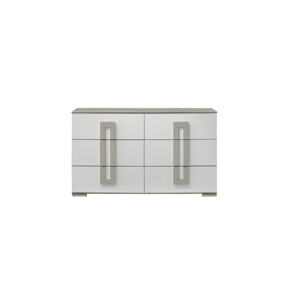 Display Contemporary Style 6- Drawer Dresser Made with Wood in White. (INCLUDES DRESSER ONLY)