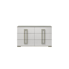 Display Contemporary Style 6- Drawer Dresser Made with Wood in White. (INCLUDES DRESSER ONLY)