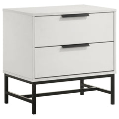 Avalon White 2-drawer Nightstand Bedside Table