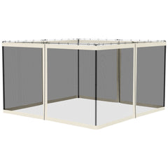 Replacement Mesh Sidewall Netting for 10' x 12' Gazebos and Canopy Tents with Zippers, (Sidewall Only) White
