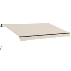 13' x 10' Retractable Awning, 280gsm UV Resistant Sunshade Shelter for Deck, Balcony, Yard, Beige