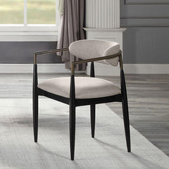 Quasar and Black Armchair with Open Back (Set of 2)