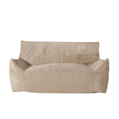 Aeneas Velveteen 2 Seater Oversized Bean Bag Chair with Armrests, Taupe