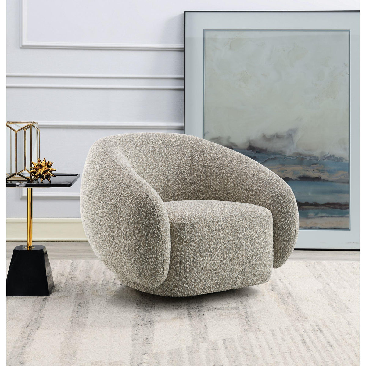 Mirage Brown Boucle Chair W/Swivel