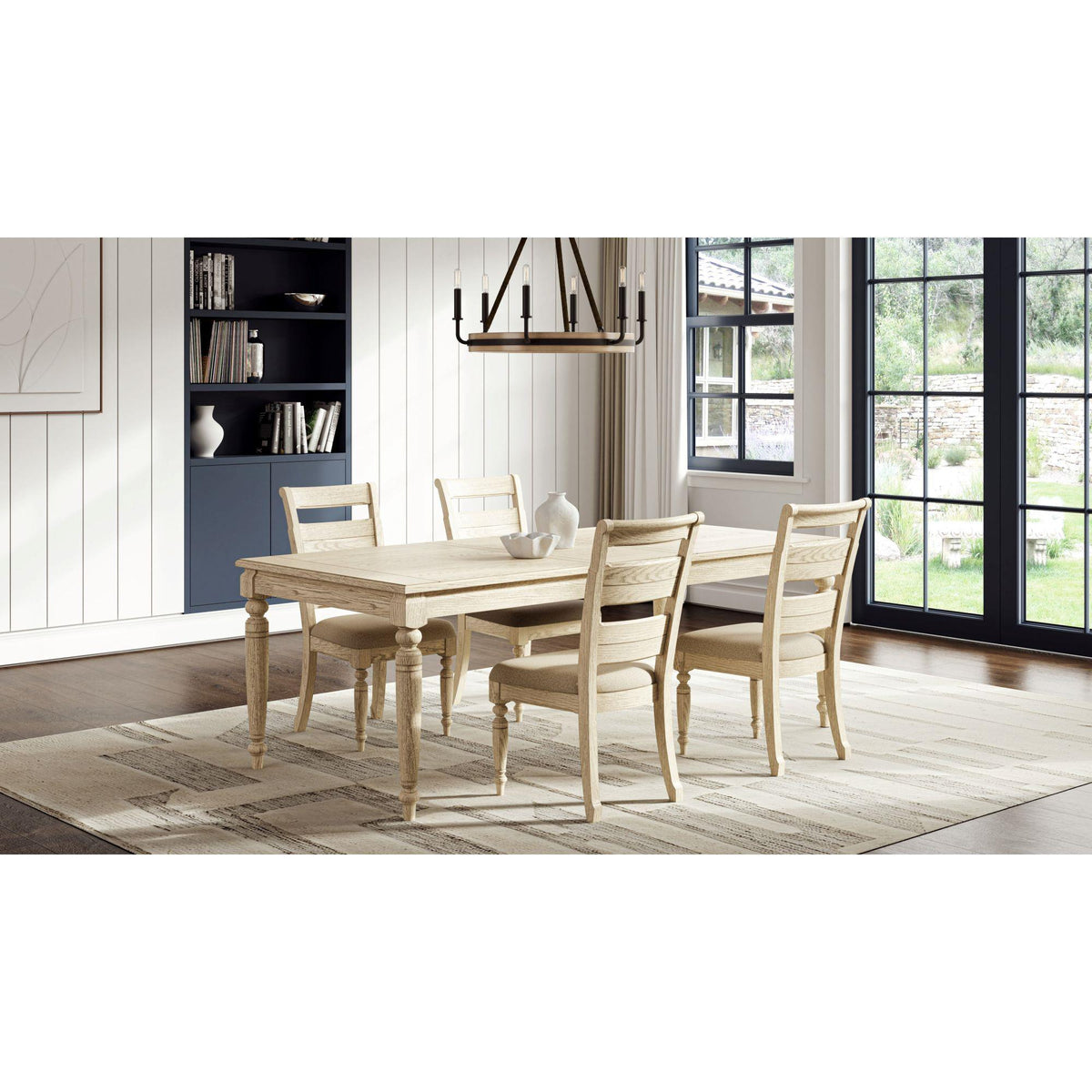 Demeter Back Side Chair - Whitewash Finish (Set of 2)