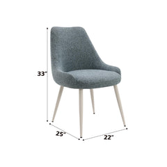 Eternity Light Blue Boucle & Bone White Table Side Chair (Set of 2)