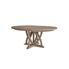 54" Round Dining Table with 18" Removable Leaf Expands 72" - Mindi Veneer