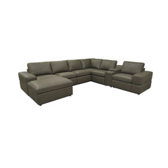 Large Arm Leather Match Upholstery Modular Sectional