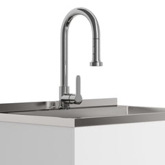 Diary - 28" Laundry Cabinet with Faucet and Stainless Steel Sink - White