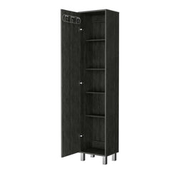 Apex Oak 3 Broom Hangers Tall Storage Cabinet