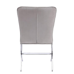 Quasar and Chrome Side Chairs with Metal X Shape Legs (Set of 2)