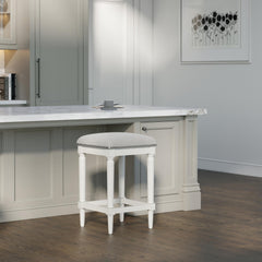27"H Square Counter Stool, White, 1PC
