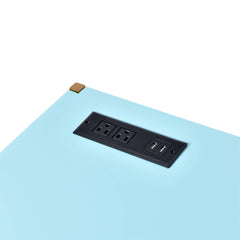 Neptune Baby Blue & Gold Finish Writing Desk W/USB