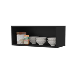 Wenge Rock Wall Cabinet with Open Storage