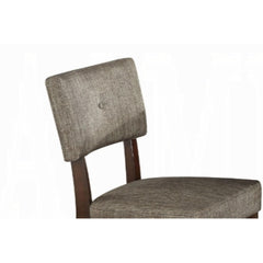 Aeneas Gray Fabric & Espresso Finish Side Chair (Set of 2)