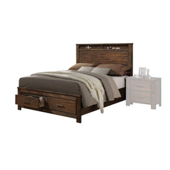 Neptune Oak Finish EK Bed W/Storage