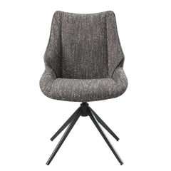 Orion Brown Gray Chenille Side Chair w/Swivel (Set of 2)