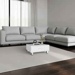 Modern Coffee Table and Center Table with Single Storage Drawer and 4 Stable Legs, Practical Living Room Organization and Décor Option