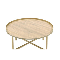 Nebula Oak & Gold Finish Coffee Table