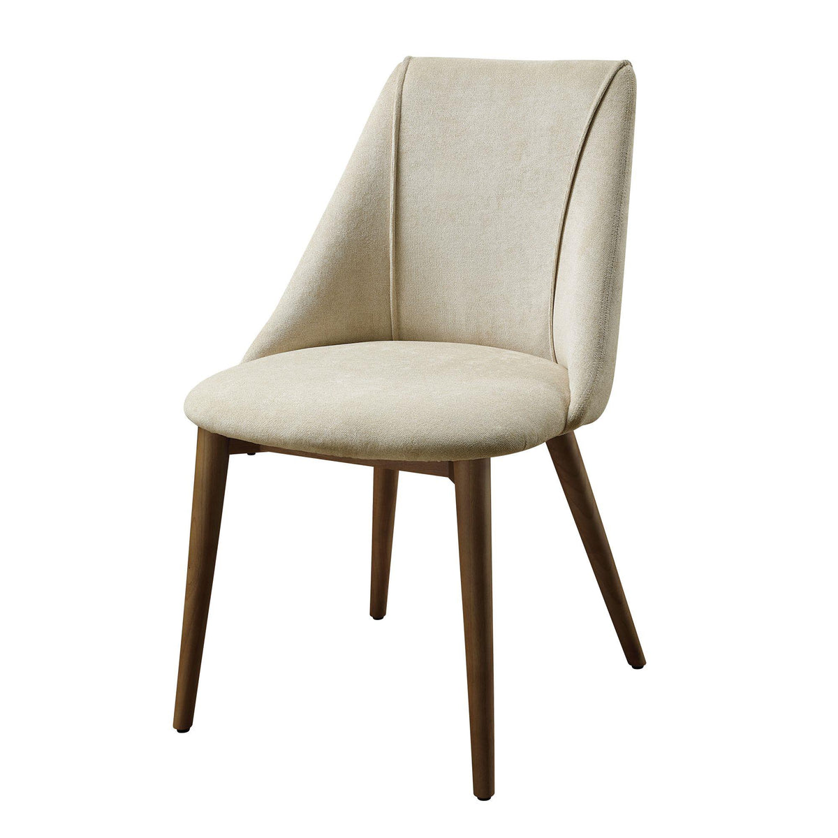 Polyxena Polished Microfiber Beige Side Chair (Set of 2)