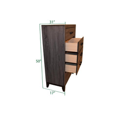 Contemporary Style 5-Drawer Chest Made with Wood in Gray