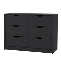 Utopia 4 Drawers Double Dresser with 2 pull down Cabinets Black