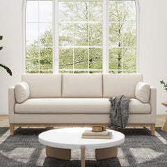 Revelation 84" Modern Farmhouse Sofa, French beige Performance Velvet