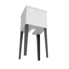 Earth Utility Tub with 4 Legs and Large Wash Basin, White / Black Wengue
